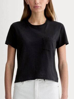 Everlane Organic Cotton Black Box-Cut Pocket T-Shirt Size L